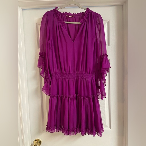 Gianni Bini Purple Chiffon Mini Dress - Picture 1 of 4